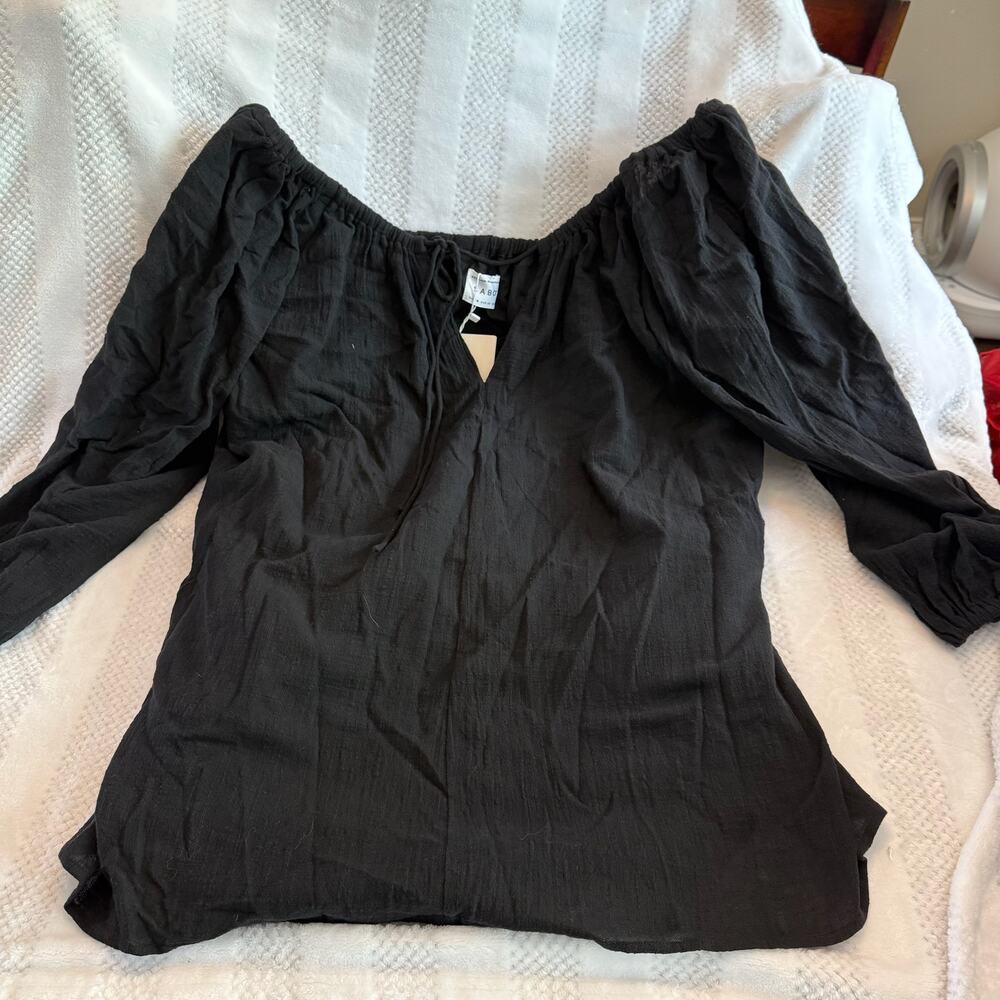 nwt sabo long sleeve blouse with front tie size Medium